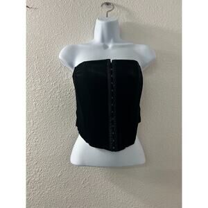 Beverly & Beck Bustier Corset Bondage Womens XS‎ Eye and Hook Front Goth Witchy